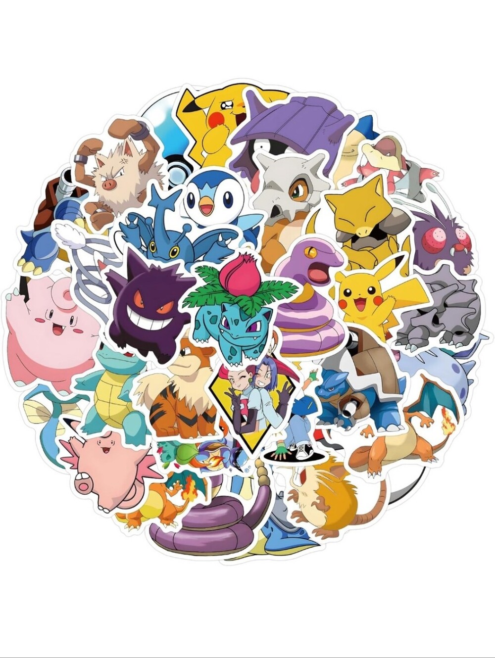 Assorted Pokemon Character Sticker Pack - Multi-Color